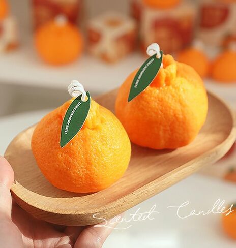 4 Pack Large Orange Shaped Fruit Candles Gift, Vegan Citrus Scented Candles, Spring Summer Mother's Day Farmhouse Table Decor, Tiered Tray Centerpiece, Housewarming Thanksgiving Party Favors in Saudi Arabia