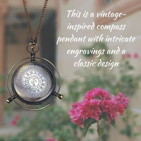 LAVILLA DECORE Antique Brass Sundial Compass - Unique Sundial Clock in Leather Case - 25th, 20th Wedding Gift for Husband or Wife | Sun Clock Ship Replica in Saudi Arabia