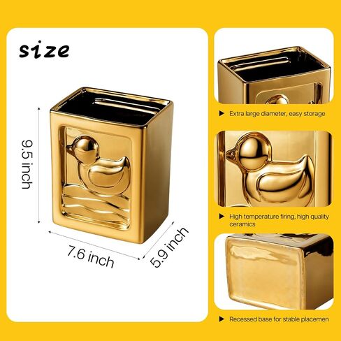 Gold Duck 1.85 Gallon Bathroom Trash Can, Modern Ceramic Wastebasket, Small Garbage Bin for Bedroom, Home Office, Toilet, RV, Near Desk, Under Sink in Saudi Arabia