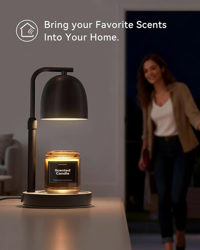 LISUNAR Candle Warmer Lamp with Timer Dimmable, Adjustable Height Black Candle Warmer for Jar Candles, Birthday Gifts for Women & Men, Office Decor, House Warming Gift, Wax Melt Warmer with 2 Bulbs in Saudi Arabia