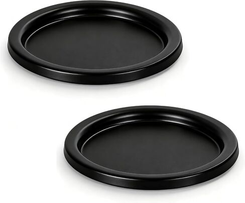 Matte Black Candle Holders Set of 2, Iron Pillar Candle Tray for 3 Inch Candles, Wax Catching Metal Candle Plate for Wick & LED Candles, Decorative Candle Stand for Table Centerpiece in Saudi Arabia