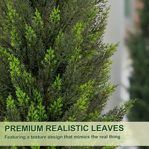 VIVATREES 3FT Artificial Topiary Cedar Trees, UV-Resistant Faux Evergreen Outdoor Plants, Artificial Pine Tree for Outdoor Front Porch Patio Entryway Decor, Set of 2 in Saudi Arabia