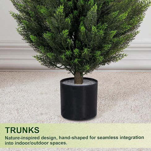 VIVATREES 3FT Artificial Topiary Cedar Trees, UV-Resistant Faux Evergreen Outdoor Plants, Artificial Pine Tree for Outdoor Front Porch Patio Entryway Decor, Set of 2 in Saudi Arabia