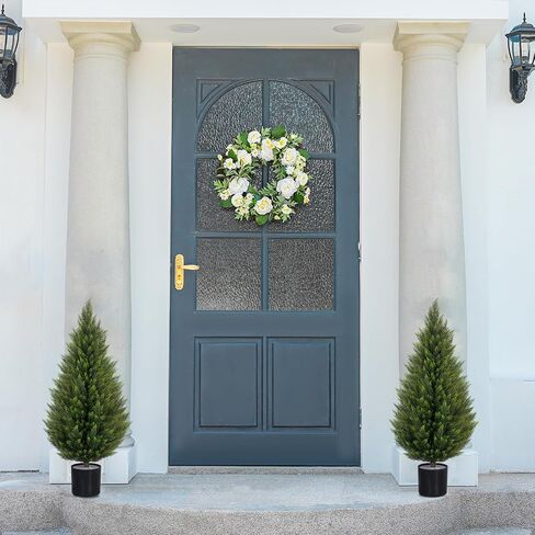 VIVATREES 3FT Artificial Topiary Cedar Trees, UV-Resistant Faux Evergreen Outdoor Plants, Artificial Pine Tree for Outdoor Front Porch Patio Entryway Decor, Set of 2 in Saudi Arabia