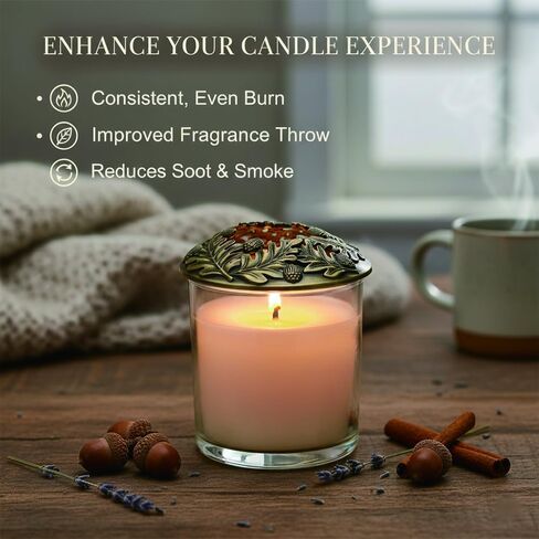 2 Pack Scented Candle Topper Cover to Burn Evenly, Decorative Candle Jars Accessories Gifts for Women, Elegant Carved Lids Shades, Ideal Gift for Candle Lovers，3.23in(Antique Bronze) in Saudi Arabia