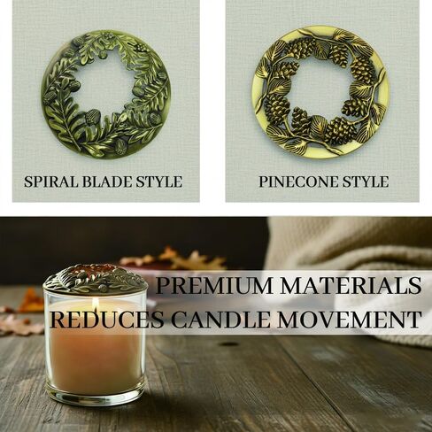 2 Pack Scented Candle Topper Cover to Burn Evenly, Decorative Candle Jars Accessories Gifts for Women, Elegant Carved Lids Shades, Ideal Gift for Candle Lovers，3.23in(Antique Bronze) in Saudi Arabia