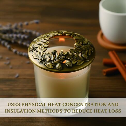 2 Pack Scented Candle Topper Cover to Burn Evenly, Decorative Candle Jars Accessories Gifts for Women, Elegant Carved Lids Shades, Ideal Gift for Candle Lovers，3.23in(Antique Bronze) in Saudi Arabia