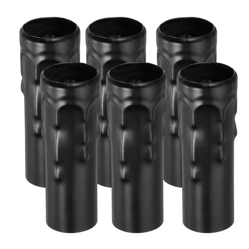 Candle Sleeves for E14 Chandeliers 3.2 Inch - 6 Pcs Metal Socket Covers with Dripping Candelabra Base 24mm I.D., Light Bulb Accessories for Lamps DIY Lighting Fixture, Black in Kuwait