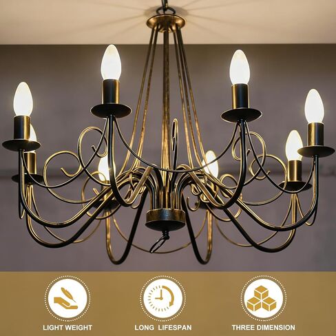 Candle Sleeves for E14 Chandeliers 3.2 Inch - 6 Pcs Metal Socket Covers with Dripping Candelabra Base 24mm I.D., Light Bulb Accessories for Lamps DIY Lighting Fixture, Black in Kuwait