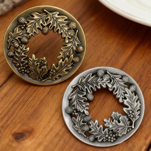 Lid Jar Candle Topper Scented Leaf Pine Candle Toppers Cover Accessory Shade Sleeves for Women, Help Burn Melt Evenly,Gifts for Candle Lovers,3.19inch in Diameter (Antique Silver and Antique Bronze) in Saudi Arabia