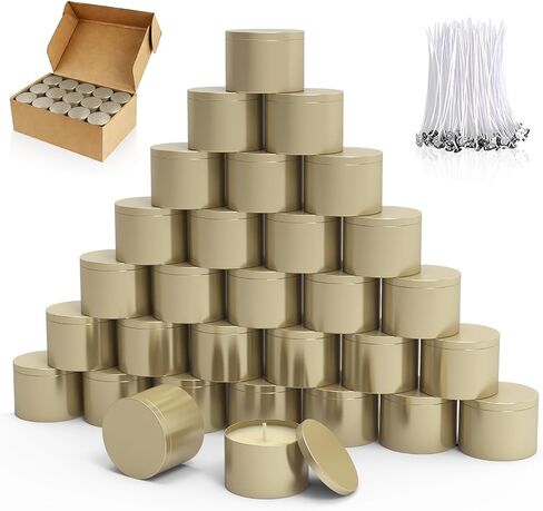 PCREGPAE Candle Tins Jars Container 8 OZ with Lids and Wicks,Heavy-Duty Matte All-Black 8 OZ Small Bulk Empty Candles Tins Jars Vessels Container for Making Candle Business (Black,10pcs) in Saudi Arabia