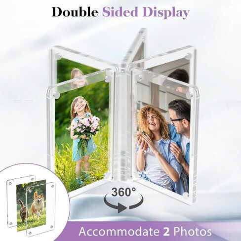 SAMYUCHO 12 Packs Acrylic Magnetic Picture Frame for Refrigerator, Mini Wallet Size Picture Frames, Clear Magnet Photo Frames Holder for Polaroid Instax Mini Fuji Film, 2.36 x 3.54 Inch in Saudi Arabia