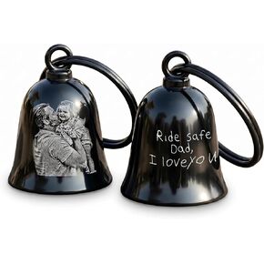 Personalized Handwriting Motorcycle Bell, Custom Engraved Photo Gremlin Bell - Motorcycle Father Day Gifts, Biker Dad Gifts in Kuwait