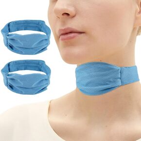 2Pcs Tracheostomy Stoma Covers, Adjustable Neck Trachea Protector, Breathable Dust-Proof Stoma Shield, Soft Skin-Friendly Tracheostomy Care Supplies for Men Women, Blue(M Size,20.5''×2'') in Kuwait