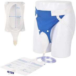2026 Upgraded Urine Collection Bag, Reusable Condom Catheter with 1000ml/2000ml Urine Collector Bags, Portable Wearable Urinal for Men, Nighttime Male External Catheter for Elderly Men in Kuwait