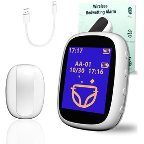 Wireless Bedwetting Alarm for Boys and Girls USB-C Rechargeable, High Sensitivity, Triple Alert with Flashing Light, Loud Sound, Vibration, Pee Alarm, Bedwetting Solutions, Night Time Potty Training in Saudi Arabia