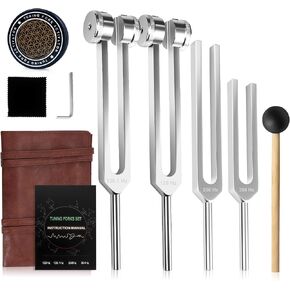 Tuning Forks for Healing Set – 128Hz 136.1Hz 256Hz 384Hz Weighted & Unweighted Resonance Sound Therapy Tuning Fork Set, Healing Instruments for Meditation Yoga Chakra Balance in Saudi Arabia