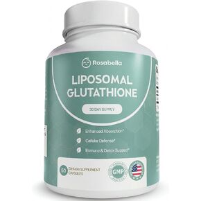 Rosabella Liposomal Glutathione 500mg – High Absorption Glutathione Supplement, Antioxidant Support, Cellular Health & Detox Support, 60 Capsules, 30 Day Supply, Daily Antioxidant Capsules in Saudi Arabia