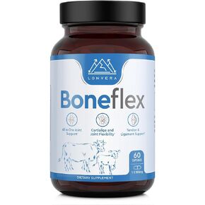 Lonvera Boneflex Glucosamine Chondroitin MSM Turmeric Joint Support Supplement with Grass Fed Bone Marrow and Collagen - Joint Supplements for Men and Women, 60 Capsules in Saudi Arabia