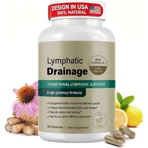 Lymphatic Drainage Supplements, Lymphatic Drainage Capsules for Immune Health & Fluid Balance – Natural Herbal with Echinacea, Dandelion & Burdock Root, Non-GMO, Vegan, Gluten Free - 120 Capsules in Saudi Arabia