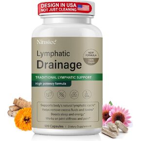 Ninsiec Lymphatic Drainage Supplements - Lymphatic Drainage Capsules for Immune Health,Supports Bloating & Daily Lymphatic Wellness, with Echinacea, Dandelion, and Burdock (120 Capsules) in Saudi Arabia