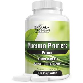 Mila Miamor Mucuna Pruriens Extract Capsules 350mg, Standardized 15% Extract, Overall Sexual Wellness and Mood Support, Herbal Formula, Non-GMO, Third-Party Tested, Made in USA, 60 Capsules in Saudi Arabia