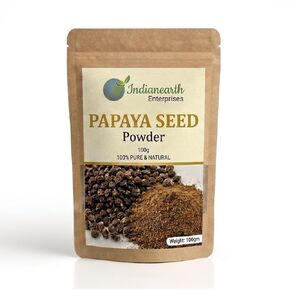 Indianearth Enterprises مسحوق بذور البابايا الطبيعي النقي بنسبة 100% | 100 جرام / 3.52 أونصة in Kuwait