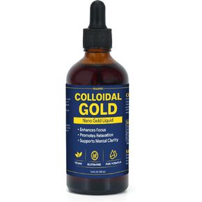 Colloidal Gold 100ppm Drop 3.4 oz, 99% Pure 24K Nano Gold, Particles Premium Colloidal Gold for Clarity Focus Balance, Daily Wellness Routine Smooth Liquid Formula, Easy to Use High Purity Gold in Saudi Arabia