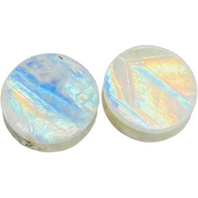 Natural Rainbow Moonstone Double Flared Ear Plugs | Handmade Gemstone Body Piercing Jewelry | Healing Crystal Stone Ear Gauges | Unisex Organic Ear Stretchers Plugs in Saudi Arabia