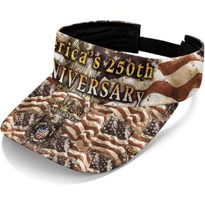 Women's Patriotic Visors USA 250 Years Sun Visor Hats for Men Wide Brim UV Protection Visors for Outdoor Climbing in Saudi Arabia