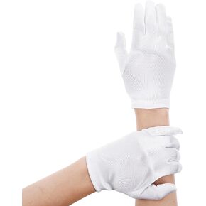 White Gloves Kids, Satin White Gloves Costume, Short Kids Glove for Birthdays, Weddings, Costume Parties in Kuwait