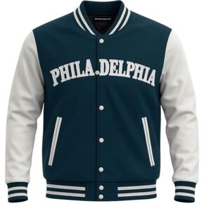 Men's Solid Varsity USA State Plain Buttoned Original Leathered Warm Winter Jacket in Saudi Arabia
