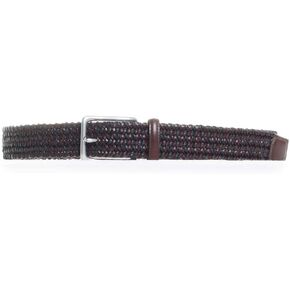 Torino 65359 Italian Woven Cotton & Leather Stretch Mens Belt, Black/Brown, 35MM Wide in Saudi Arabia
