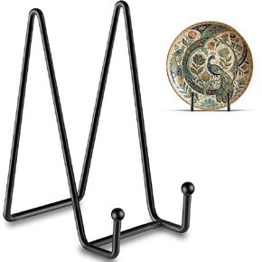 Hoewina 3 Pack 6 Inch Plate Stands for Display, Metal Picture Frame Stand, Black Decorative Small Easels for Display, Picture Holder Stand for Book , Photo and Platter, Plaques, Tabletop Art in Saudi Arabia