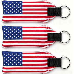 XL Floating Keychain for Boat Keys - Protects $200+ Key Fob - Neoprene with American Flag - for Pontoon Boating in Saudi Arabia