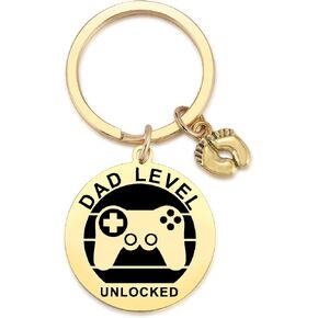 MIXJOY New Expecting Dad First Time Father's Day, New Dad Announce Pregnancy, Dad Unlocked Key Chain with Footprint Charm in Kuwait