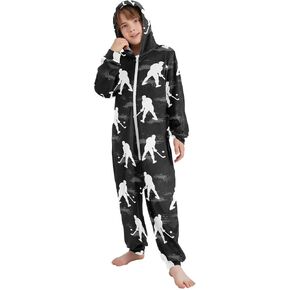 Bigfoot Sasquatch Unisex Onesie Pajamas One-Piece Costume Hooded Sleepwear Jumpsuit 4-14Y in Kuwait