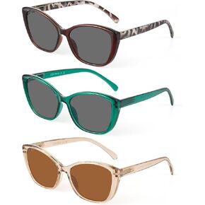 JOLISU 3 Pack Reading Sunglasses for Women, Sun Readers Glasses Spring Hinge Outdoor Sunglasses With UV400 Protection in Kuwait