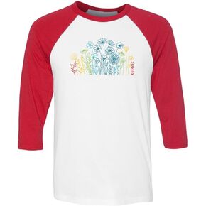 Rainbow Wildflowers Pride Three-Quarter Raglan Sleeve Baseball Shirt Unisex in Saudi Arabia