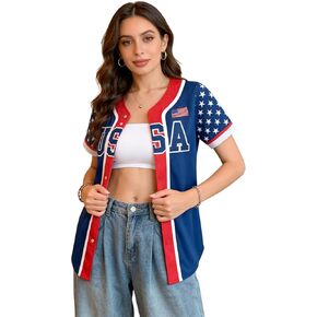 USA Independence Baseball Jersey for Women USA 250 Anniversary American Flag Patriotic USA Shirts Sports Uniform in Saudi Arabia