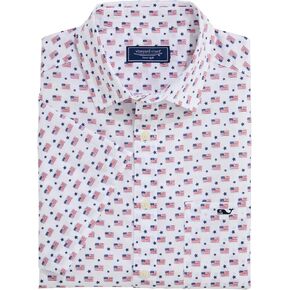 Vineyard Vines Men's Flags & Stars Short Sleeve Cotton Shirt in Kuwait