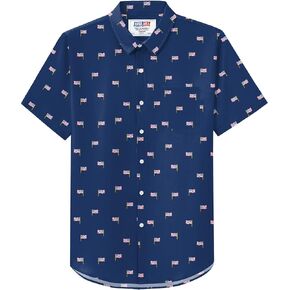 Arvilhill Men's American Flag Cotton Button Shirt 4th of July Patriotic Shirts(S-3XL) in Kuwait