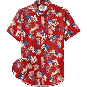 Arvilhill Men's American Flag Button Shirt 4th of July Patriotic Shirts (S-3XL) in Kuwait