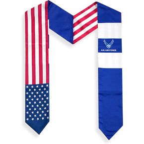USA And Air Force Wings Flag Graduation Stole,Satin Embroidery Graduation Sash for International Students,72 Inch Length. in Kuwait