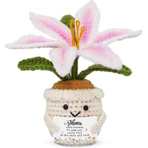 OASSIE Gifts for Mom - Emotional Support Crochet Lily Flower - Proud of You Motivational Positive Mothers Day Birthday Gifts for Mom from Daughter Son, Mother Gift, Mama Gift in Kuwait