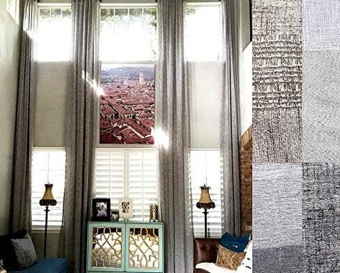 Ikiriska Swatches for Extra Long Sheer Linen Curtain 12-24 ft Gray, Beige, White,Cream Drapes (Swatches, Custom) in Saudi Arabia