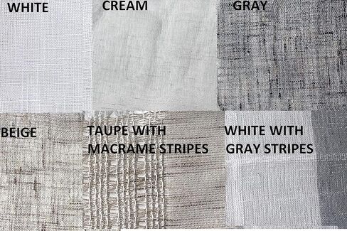 Ikiriska Swatches for Extra Long Sheer Linen Curtain 12-24 ft Gray, Beige, White,Cream Drapes (Swatches, Custom) in Saudi Arabia