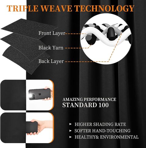 Showgeous Black Blackout Tie Up Curtain 42" Wide by 45" Long Balloon Shade for Small Window Thermal Insulated Balloon Curtains for Bathroom Kitchen Bedroom(Rod Pocket Panel, Set of 1) in Saudi Arabia
