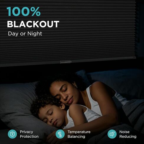Joydeco الخلوية ظلال لاسلكية، 35 بوصة واسعة الستائر الخلوية التعتيم للنوافذ، ستائر قرص العسل للماء أغطية النوافذ البيضاء لغرفة النوم، غرفة المعيشة، المكتب، المطبخ (35 "ث × 64" ح) in Kuwait