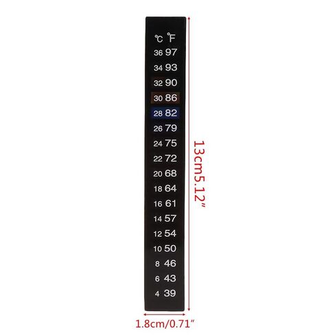 10 Pieces Strips Aquarium Adhesive Strip Sticker Temperature Monitor for Fish for Wine Jar 18 34℃ in Kuwait